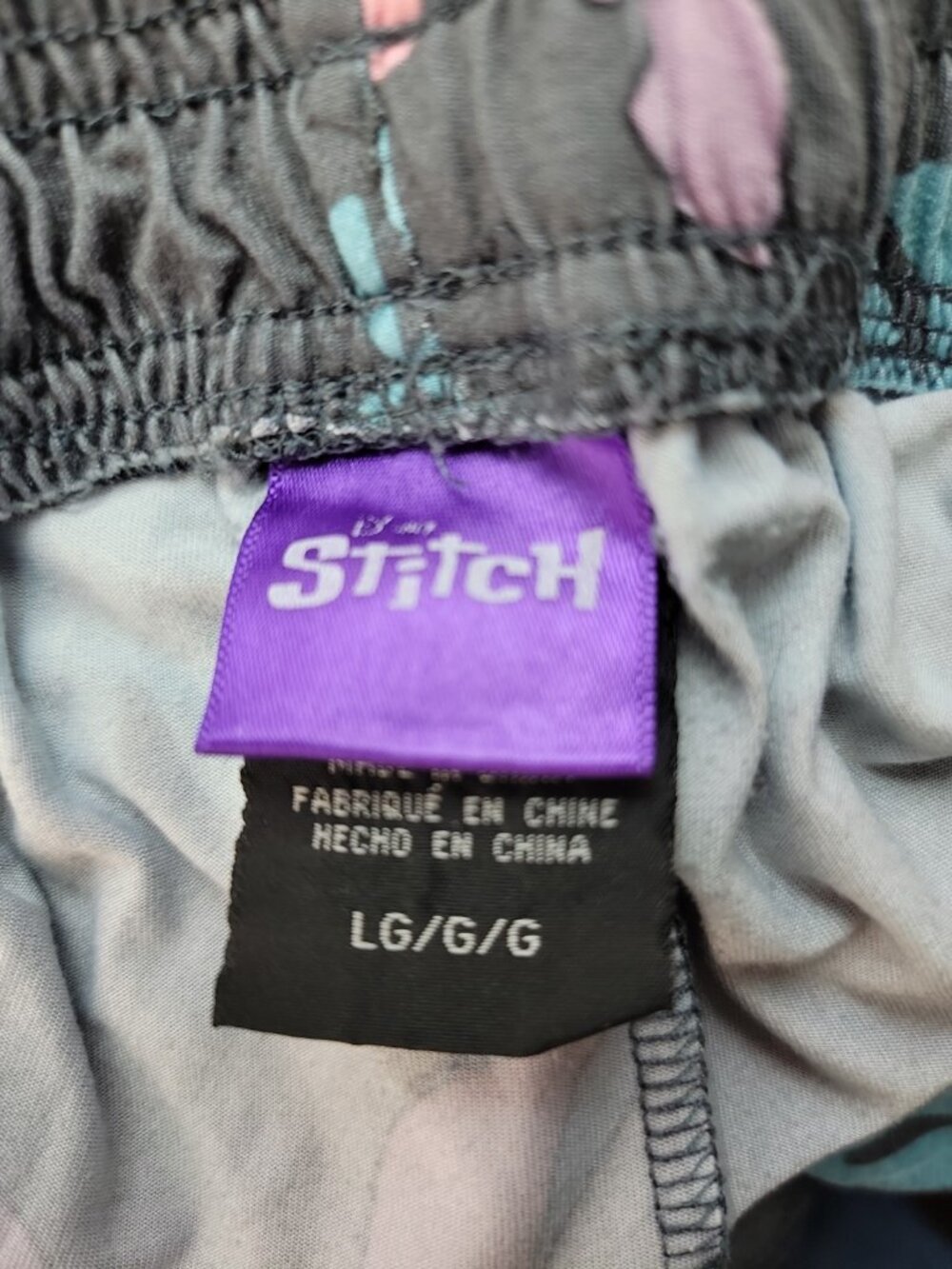 Disney Lilo & Stitch Tropical Lounge Sleep Pants Men's Large Gray Pockets Soft - Picture 4 of 5